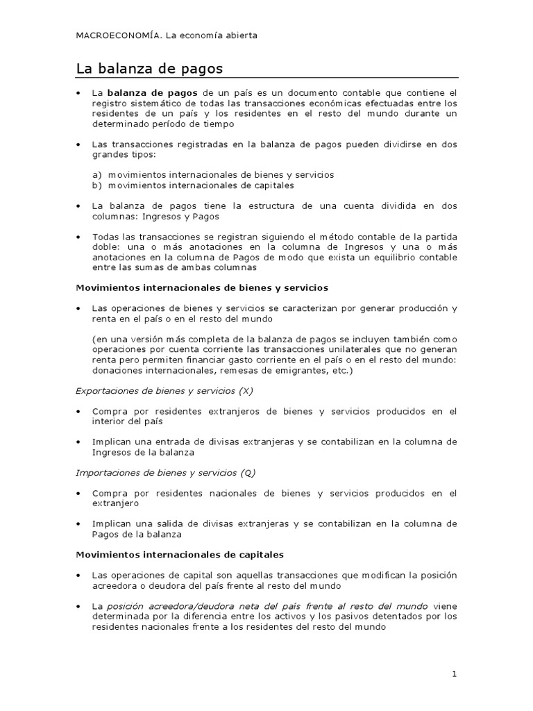 Balanza de Pagos y Mercado de Divisas | PDF | Tipo de cambio | Balance ...