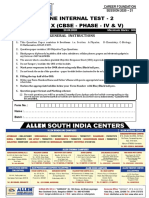 Online Internal Test - 2 Class - X (Cbse - Phase - Iv & V) : General Instructions