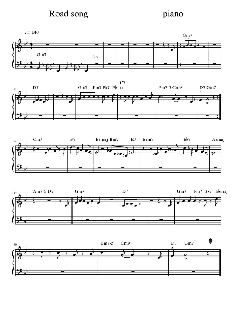 Road Song Piano | PDF