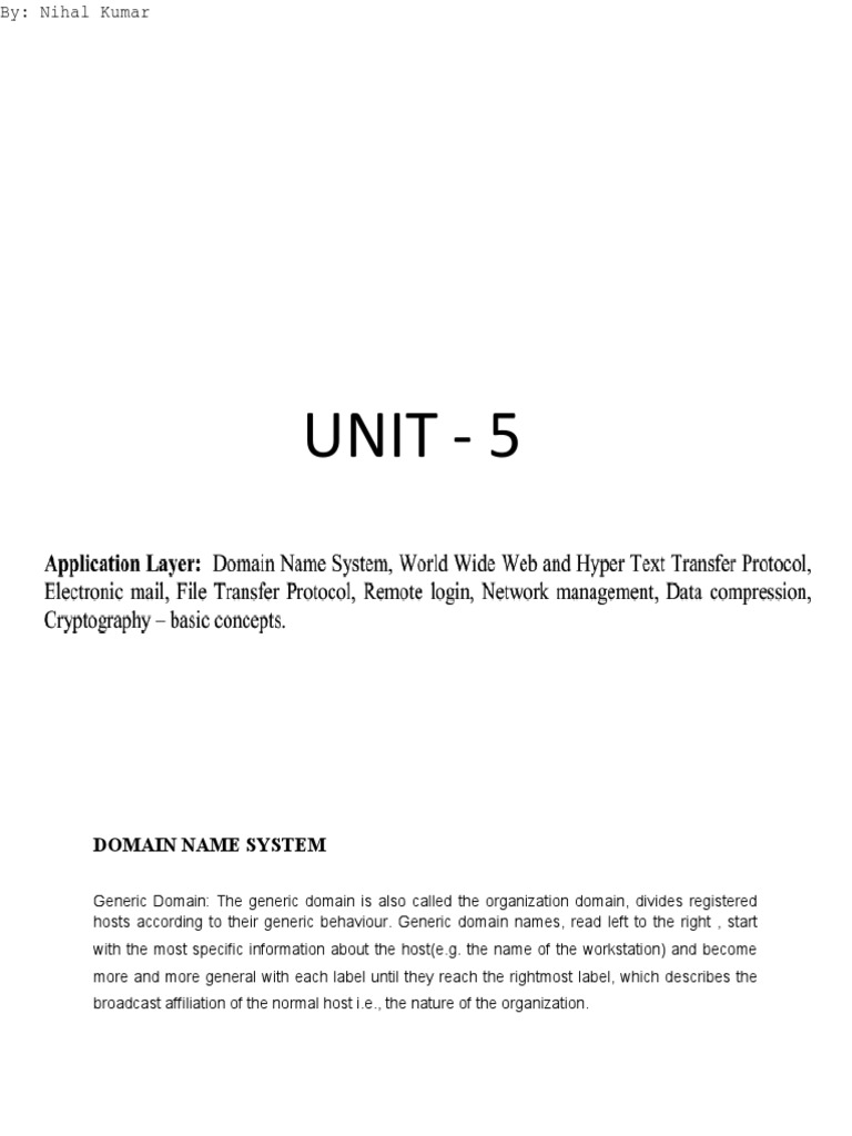 Computer Network UNIT 5 | PDF | File Transfer Protocol | Hypertext ...