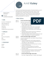 Amit Koley F&B Resume