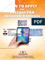 How To Apply For Instant Pan Through Aadhaar Singal Page