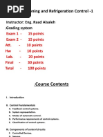 Air-Conditioning and Refrigeration Control - 1: Instructor: Eng. Raad Alsaleh Grading System