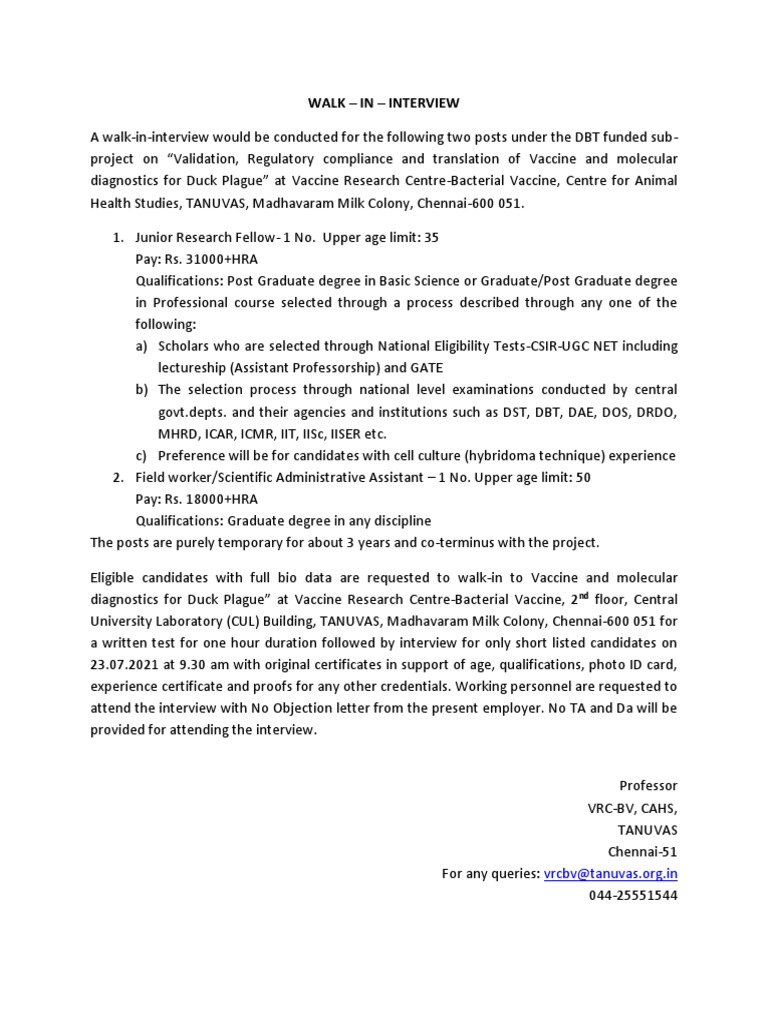 Walk - in - Interview | PDF | Postgraduate Education | Wellness