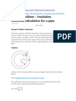 Sample Problem – Insulation thickness calculation for a pipe