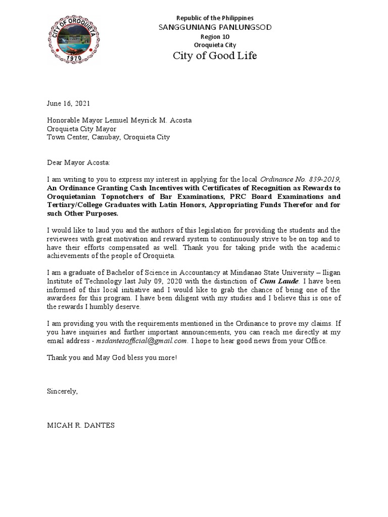 Application for Local Ordinance Incentives | PDF