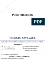 Pressures - Hydrostatic, Overbuden, Pore, D Component