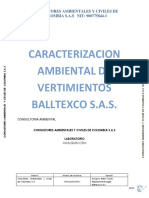 Caracterización de vertimientos de Balltexco S.A.S