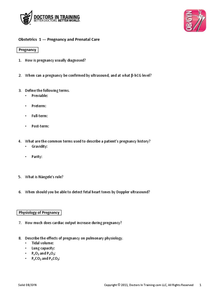 01 Pregnancy and Prenatal Care | PDF | Pregnancy | Prenatal Development