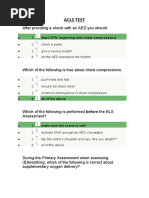 Acls Test: 1. Start CPR, Beginning With Chest Compressions