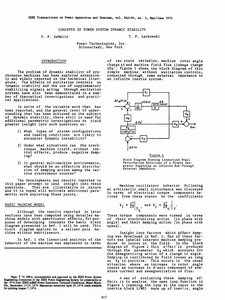 Dynamic Stability in Power Systems | PDF | Machines | Mechanics