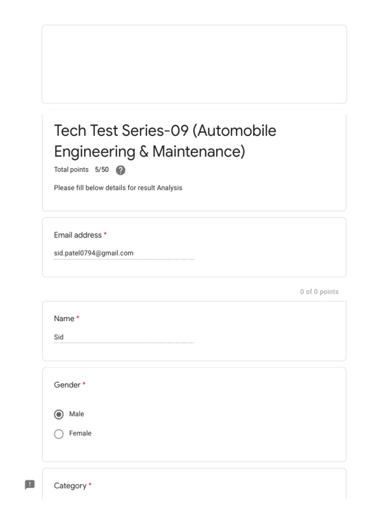 Tech Test Series-09 (Automobile Engineering & Maintenance) | PDF | Axle ...