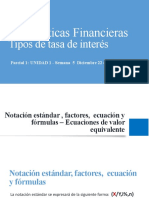 Matemáticas financieras: tipos de tasa de interés y ecuaciones de valor equivalente