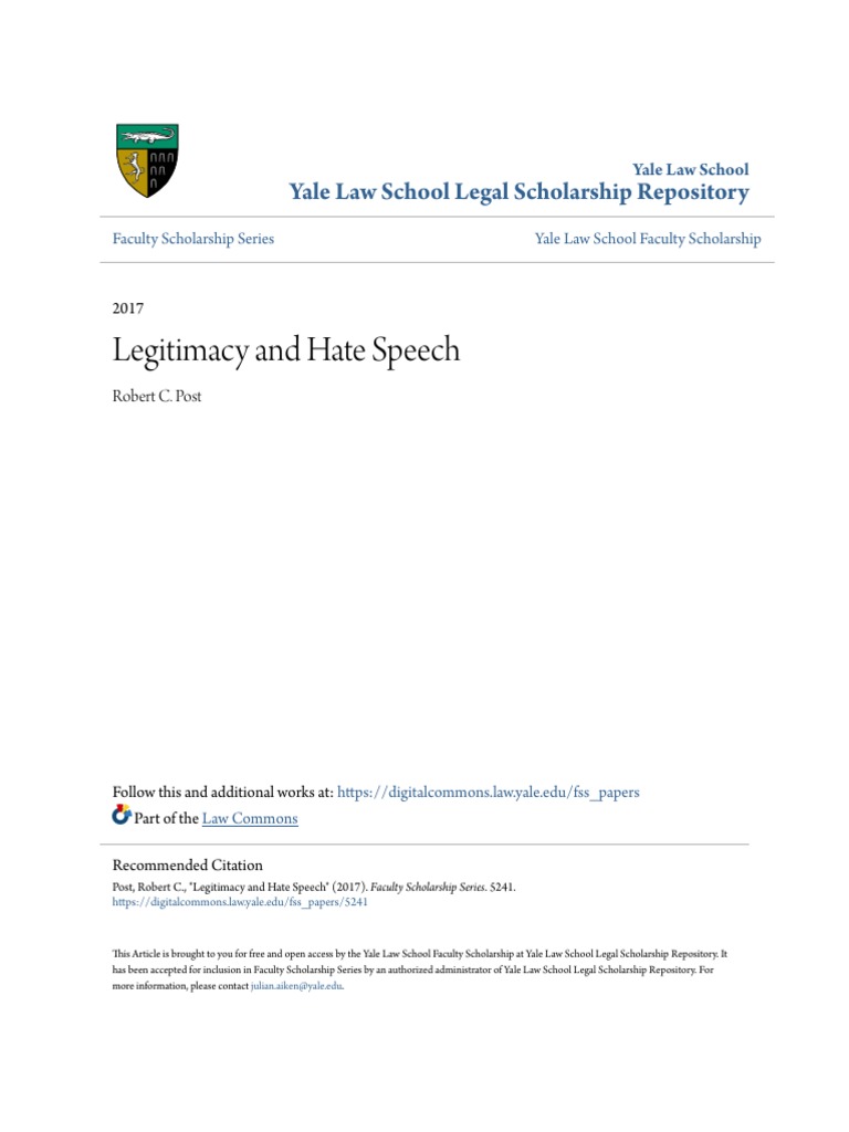 Legitimacy and Hate Speech Analysis | PDF | Hate Speech | Legitimacy ...