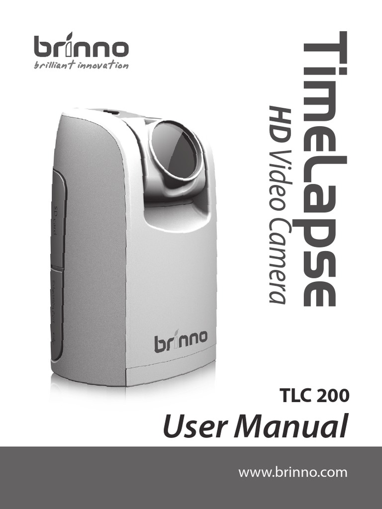 Brinno TLC200 TimeLapse Camera Manual | PDF | Frame Rate | Camera