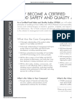 Certified Food Safety and Quality Auditor - Fact Sheet