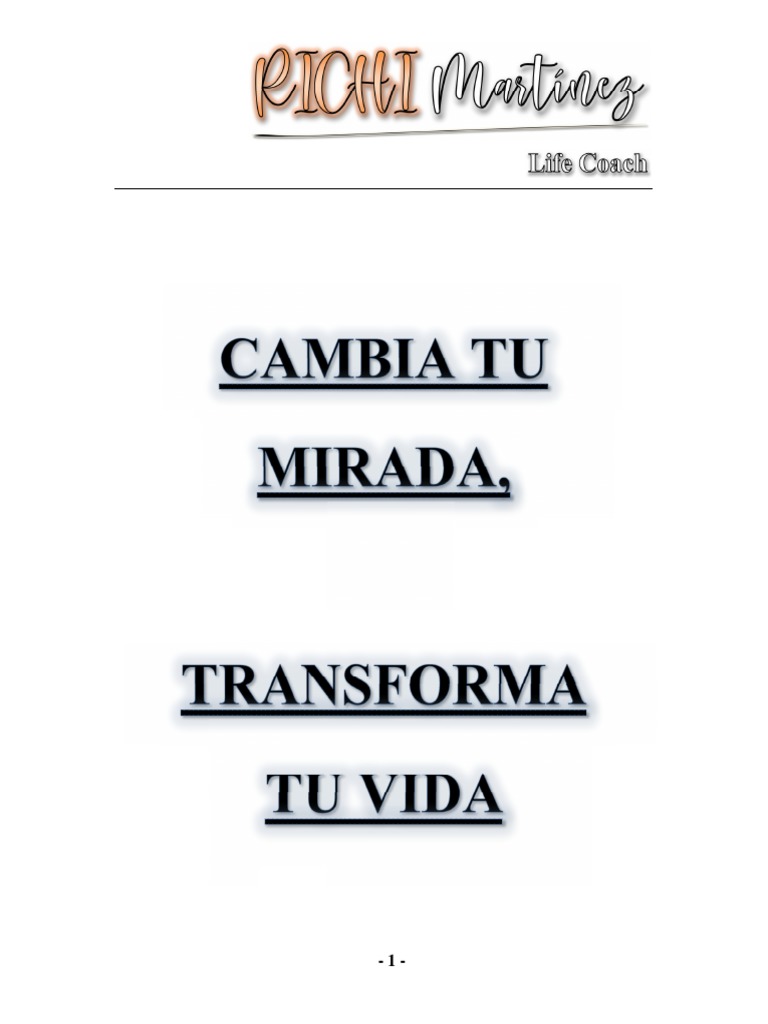 Cambia Tu Mirada y Transforma Tu Vida | PDF | Felicidad | Mente