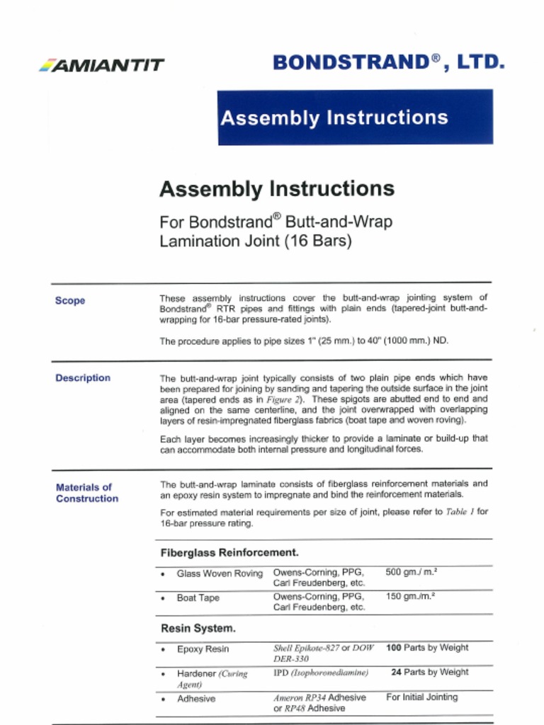 RTR Assembly Instruction ButtAndWrap Lamination Joint (16 Bars