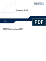 Mark Scheme Summer 2008: IGCSE Mathematics (4400)