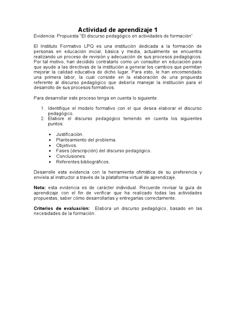 Actividad de Aprendizaje 1 | PDF | Constructivismo (filosofía de la ...