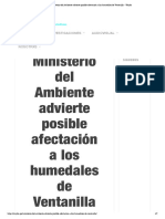 Ministerio Del Ambiente Advierte Posible Afectación A Los Humedales de Ventanilla - Wayka