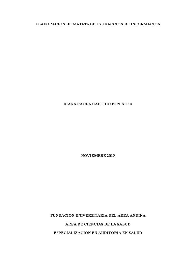 Matriz de Extracción en Salud Materna | PDF