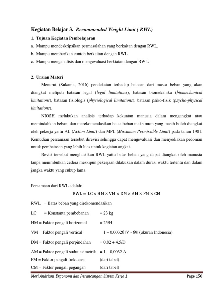 RWL: Batas Beban Angkat Aman | PDF