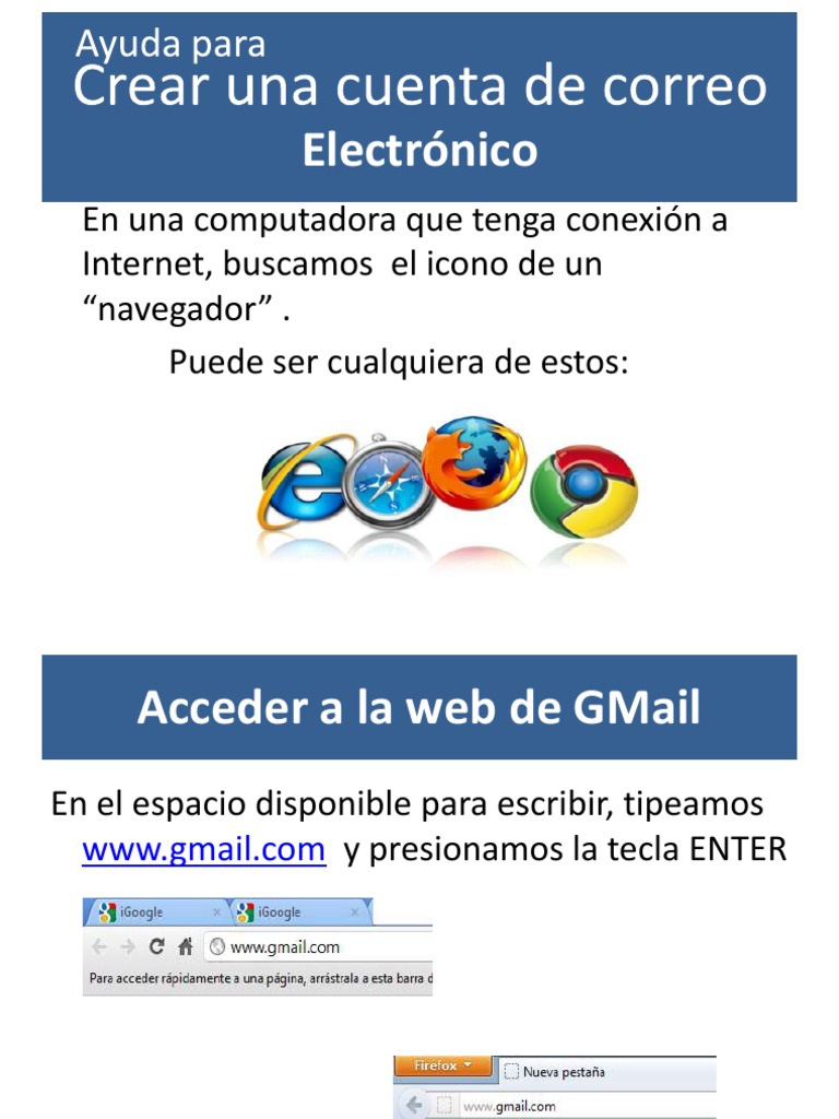 Cómo crear una cuenta en Gmail | PDF | Gmail | Contraseña