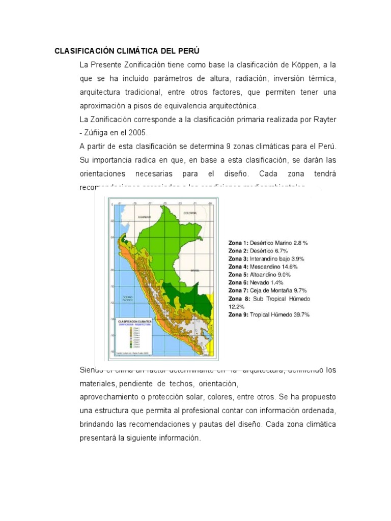 Clasificacion Climatica Peru | PDF