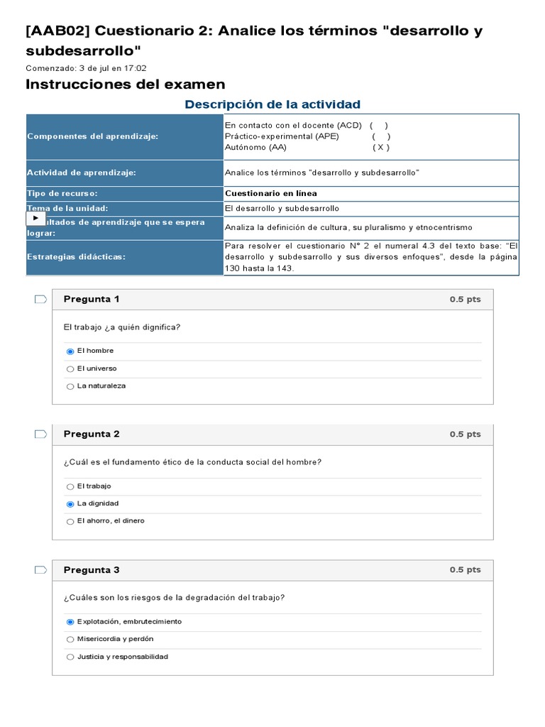 (AAB02) Cuestionario 2 - Doctrina de La Iglesia | PDF | Pobreza ...