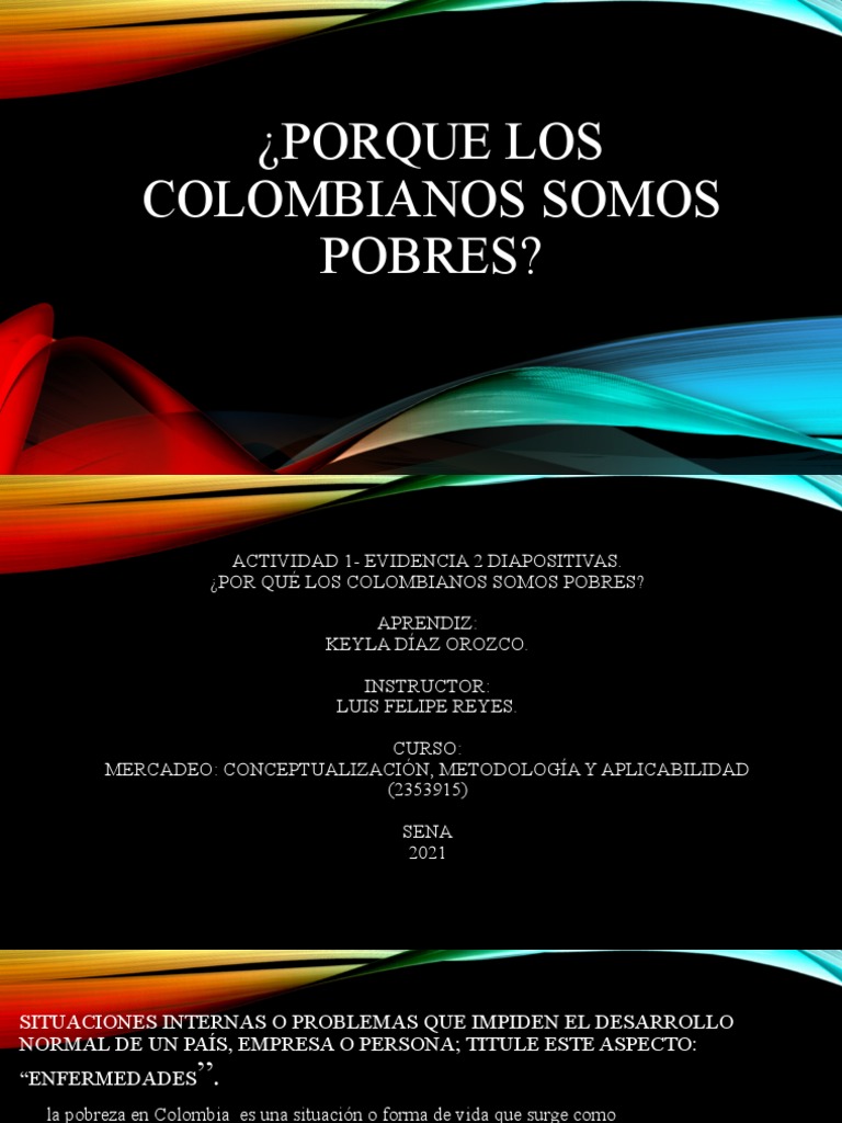 Porque Los Colombianos Somos Pobres | PDF | Pobreza | Pobreza e indigencia