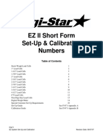 EZ II Short Form Set-Up & Calibration Numbers
