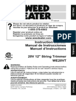Instruction Manual Manual de Instrucciones Manuel D'instructions 20V 12" String Trimmer WE20VT
