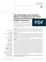 The Psychological and Academic Effects of Studying From The Home and Host Country During The COVID-19 Pandemic