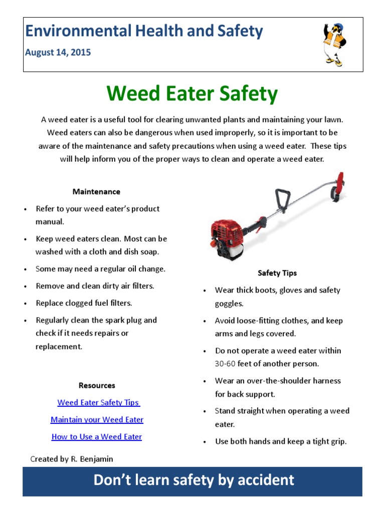 Weed Eater Safety Environmental Health and Safety PDF