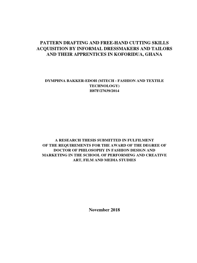 Pattern Drafting and Free-Hand Cutting Skills | PDF | Sewing | Clothing