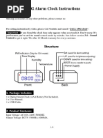 V1502 Alarm Clock Instructions: Structure