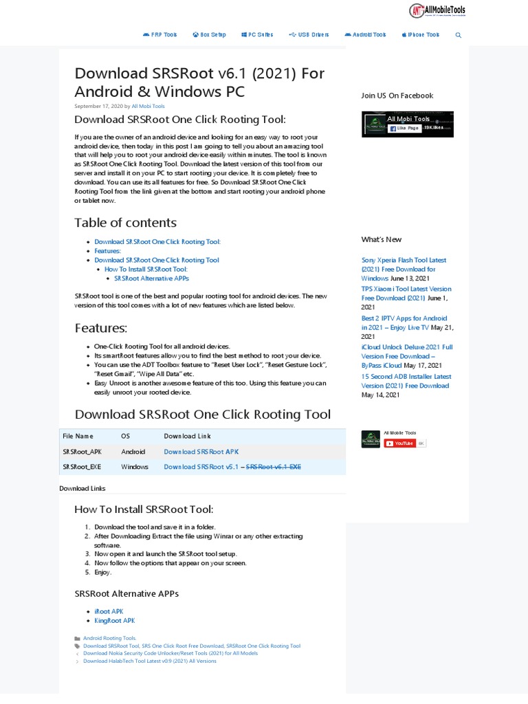 Srsroot V6 1 2021 For Android Windows Pc Allmobiletools Tutorials