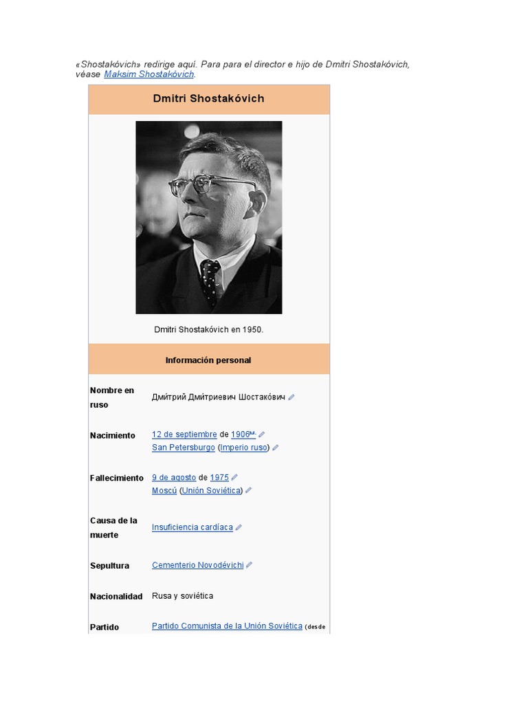 Shostakóvich | PDF | Entretenimiento (general) | Música clásica