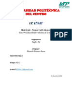 Universidad Politécnica Del Centro: Ep. Essay