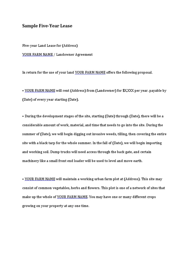PG 100 - Sample Five-Year Lease | PDF | Landlord | Lease