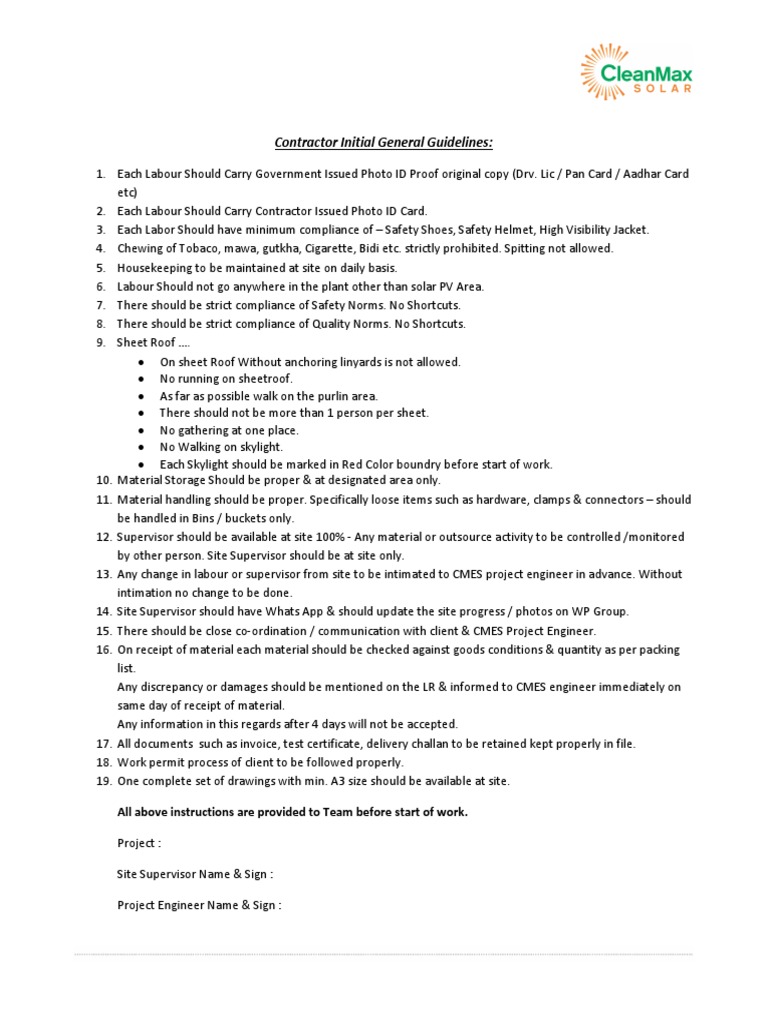 Contractor Safety and Compliance Guidelines | PDF | Business