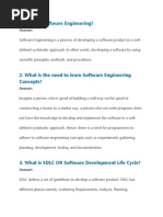 SOftware Engineering Question