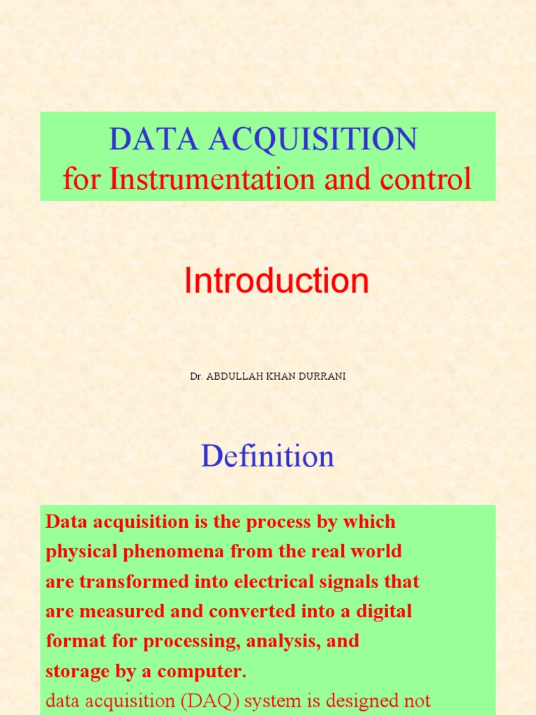 Data Acquisition Systems Overview | PDF | Data Acquisition | Input/Output
