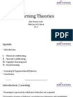 Learning Theories: John Charles Lobo MBA Jan 2021 Batch PV-2