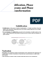 Solidification, Phase Diagrams and Phase Transformation