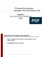 Process Econ S1 2021 Evaluation of Alternatives Wk14