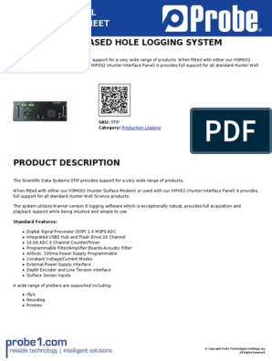 Scientific Data Systems® Warrior™ Well Logging System Panel - Probe, Cased  Hole, Wireline, Logging, Evaluation, Monitoring