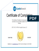 Certificate of Completion: BFC18121 HIPAA Hospital Nurses 2.0