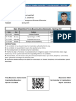 Date Sheet End Term Examination Semester, Spring 2021